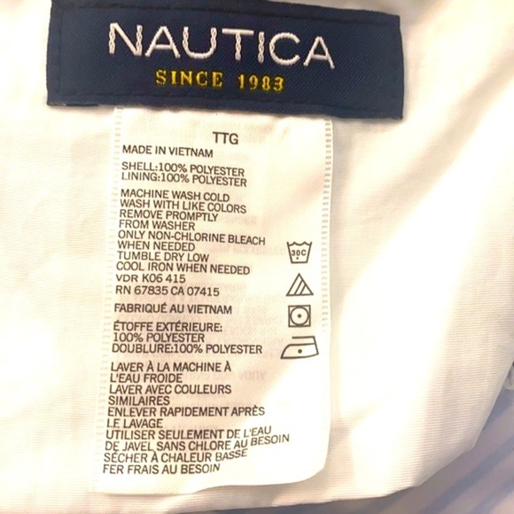 NWOT Men’s Nautica Blue and White Striped Nautical Swim Trunks Size XXL - Picture 6 of 7